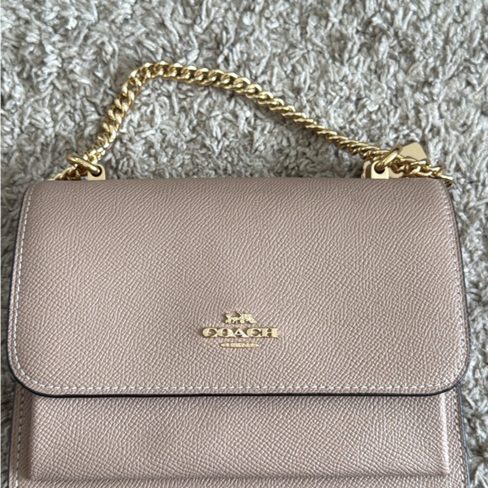 Coach Klare Mini Crossbody Leather Shoulder Bag with Gold Chain